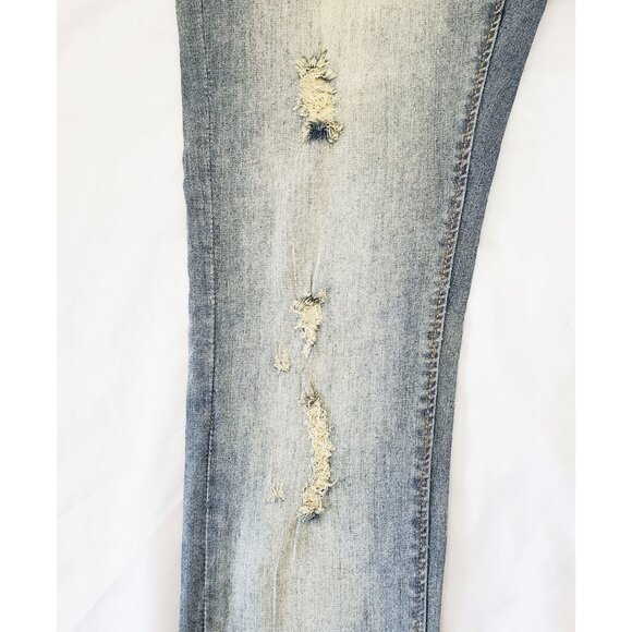 Lee Cooper East London Mens Zane Super Slim Tinted Distressed Denim Jeans Pants - Picture 10 of 10